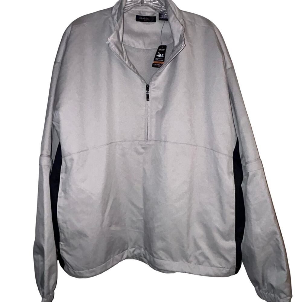 NWT Performance Golf Jacket Lightweight Pockets Wind Water Resistant Khacki Sz L